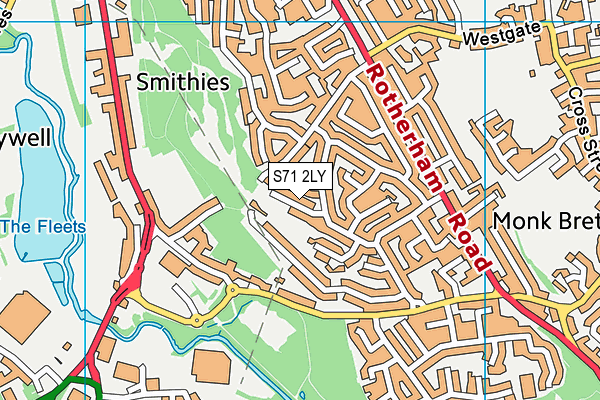 S71 2LY map - OS VectorMap District (Ordnance Survey)