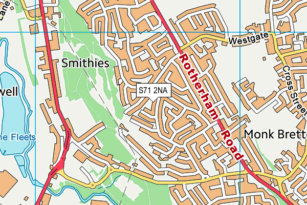 S71 2NA map - OS VectorMap District (Ordnance Survey)