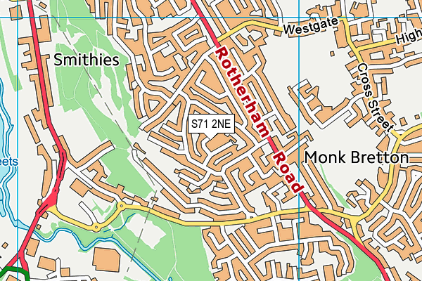 S71 2NE map - OS VectorMap District (Ordnance Survey)