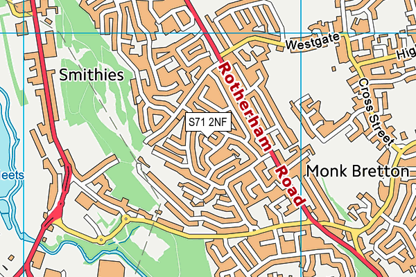 S71 2NF map - OS VectorMap District (Ordnance Survey)