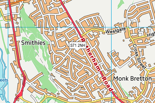 S71 2NH map - OS VectorMap District (Ordnance Survey)