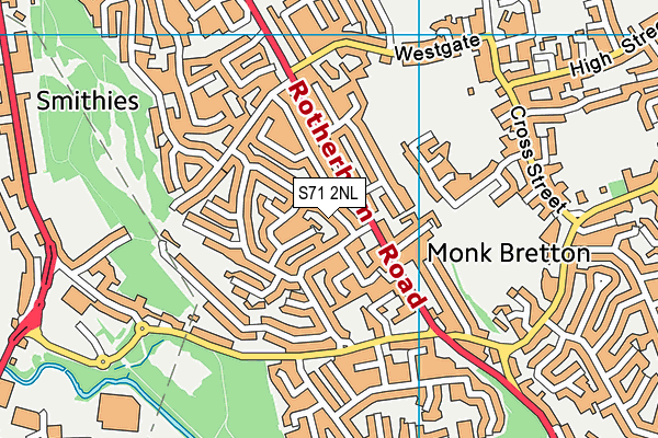 S71 2NL map - OS VectorMap District (Ordnance Survey)