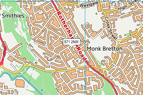 S71 2NW map - OS VectorMap District (Ordnance Survey)