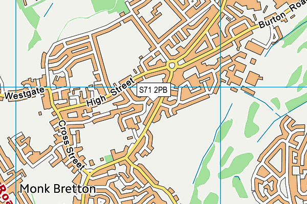 S71 2PB map - OS VectorMap District (Ordnance Survey)