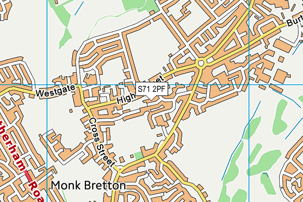 S71 2PF map - OS VectorMap District (Ordnance Survey)