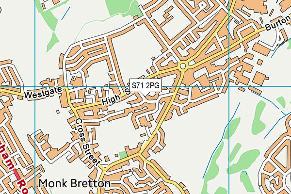 S71 2PG map - OS VectorMap District (Ordnance Survey)