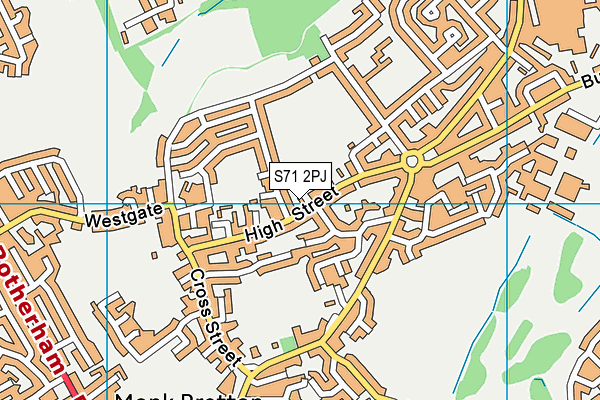 S71 2PJ map - OS VectorMap District (Ordnance Survey)