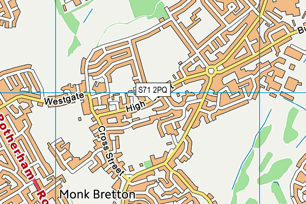 S71 2PQ map - OS VectorMap District (Ordnance Survey)