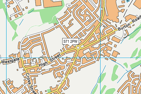 S71 2PW map - OS VectorMap District (Ordnance Survey)