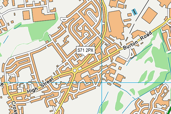 S71 2PX map - OS VectorMap District (Ordnance Survey)