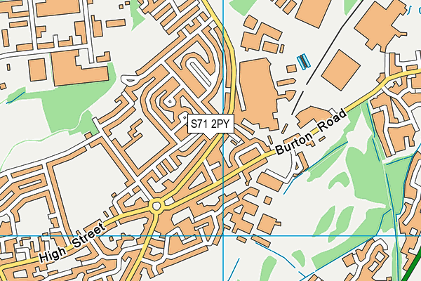 S71 2PY map - OS VectorMap District (Ordnance Survey)