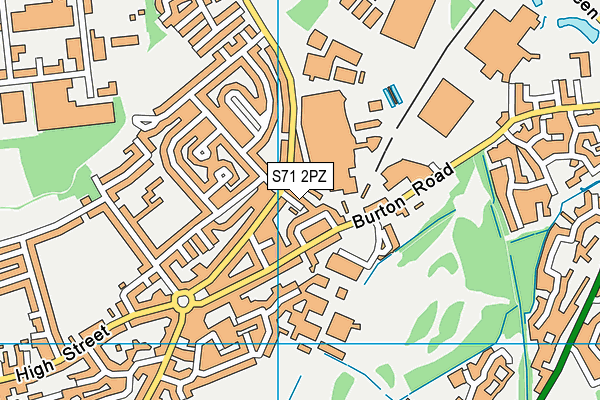 S71 2PZ map - OS VectorMap District (Ordnance Survey)