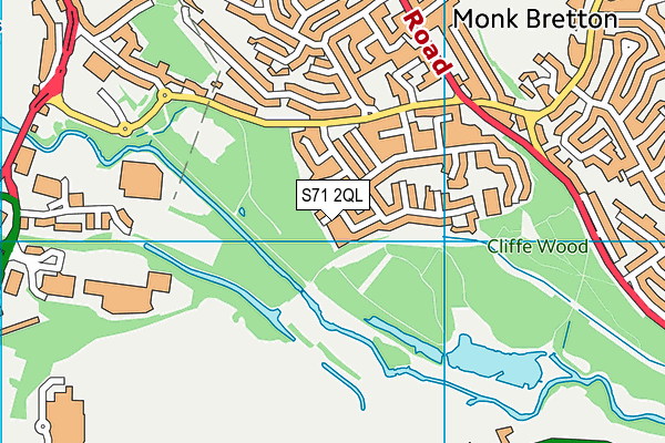 S71 2QL map - OS VectorMap District (Ordnance Survey)