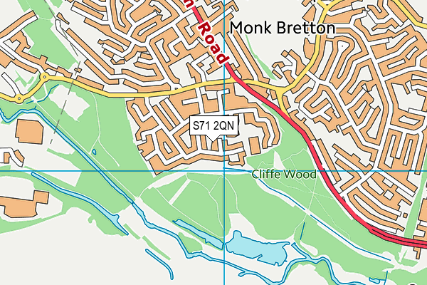 S71 2QN map - OS VectorMap District (Ordnance Survey)