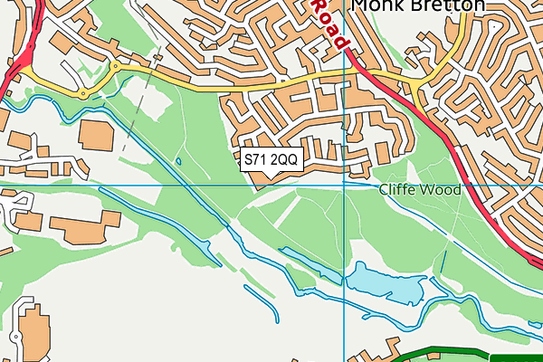 S71 2QQ map - OS VectorMap District (Ordnance Survey)