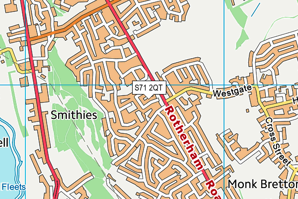 S71 2QT map - OS VectorMap District (Ordnance Survey)