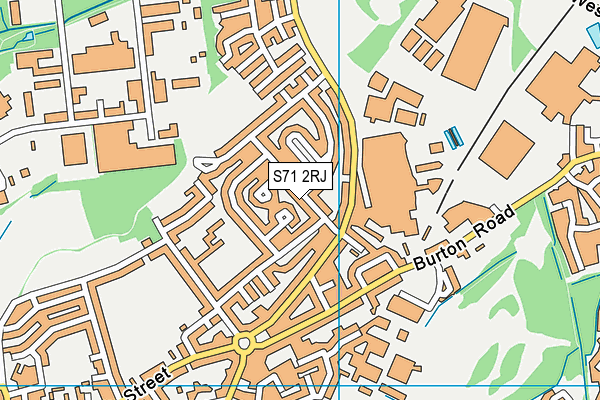 S71 2RJ map - OS VectorMap District (Ordnance Survey)