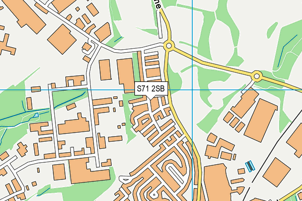 S71 2SB map - OS VectorMap District (Ordnance Survey)