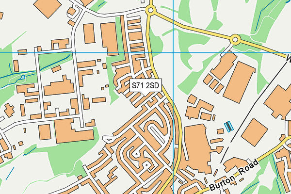 S71 2SD map - OS VectorMap District (Ordnance Survey)