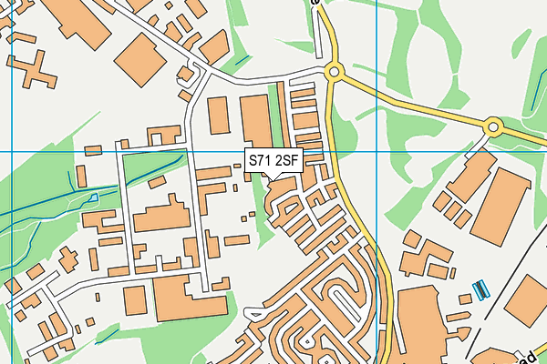 S71 2SF map - OS VectorMap District (Ordnance Survey)