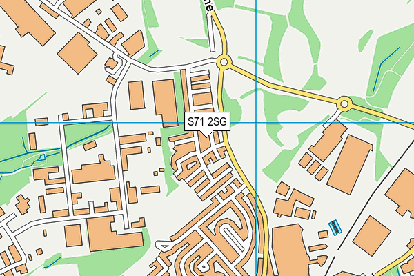 S71 2SG map - OS VectorMap District (Ordnance Survey)