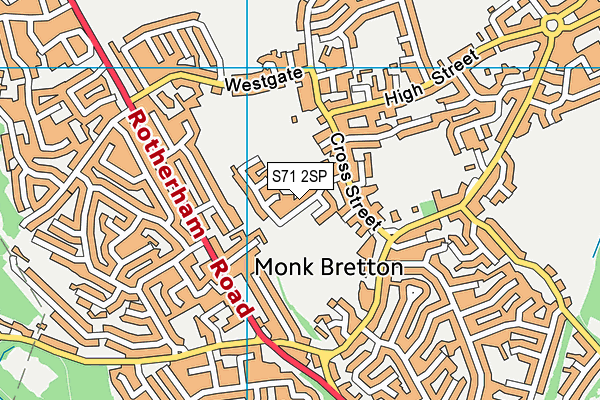 S71 2SP map - OS VectorMap District (Ordnance Survey)