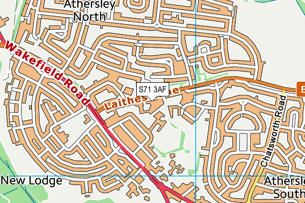 Laithes Primary School map (S71 3AF) - OS VectorMap District (Ordnance Survey)