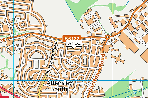 S71 3AL map - OS VectorMap District (Ordnance Survey)