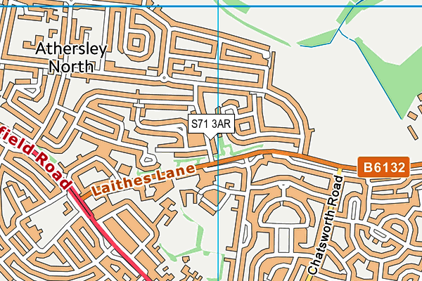S71 3AR map - OS VectorMap District (Ordnance Survey)