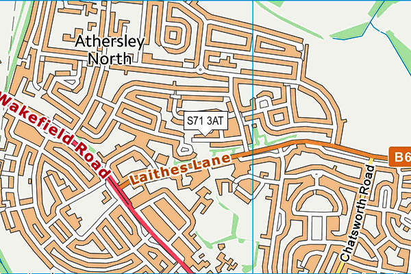 S71 3AT map - OS VectorMap District (Ordnance Survey)