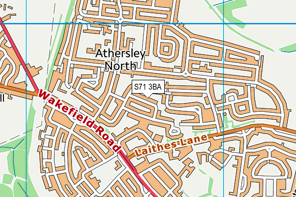 S71 3BA map - OS VectorMap District (Ordnance Survey)