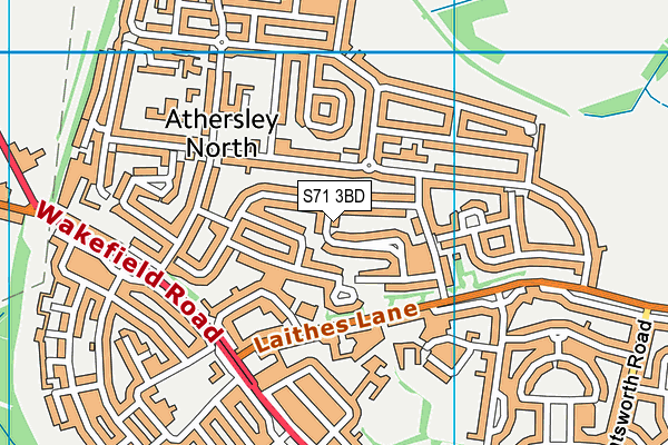 S71 3BD map - OS VectorMap District (Ordnance Survey)