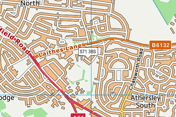 S71 3BS map - OS VectorMap District (Ordnance Survey)