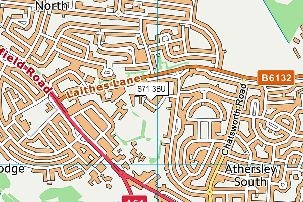 S71 3BU map - OS VectorMap District (Ordnance Survey)