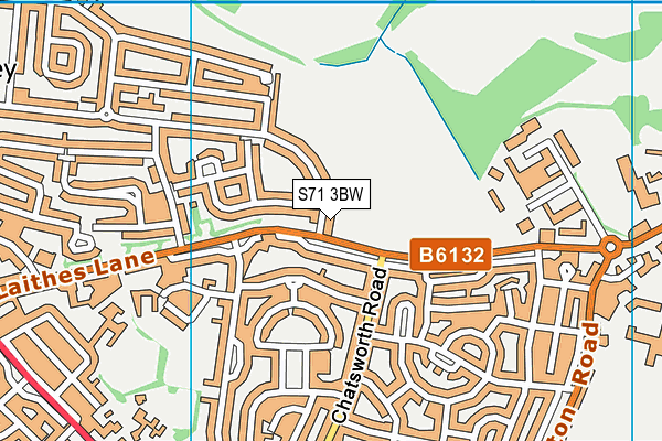 S71 3BW map - OS VectorMap District (Ordnance Survey)