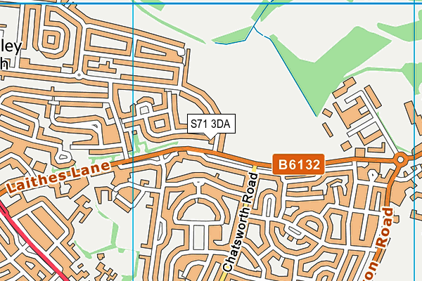 S71 3DA map - OS VectorMap District (Ordnance Survey)