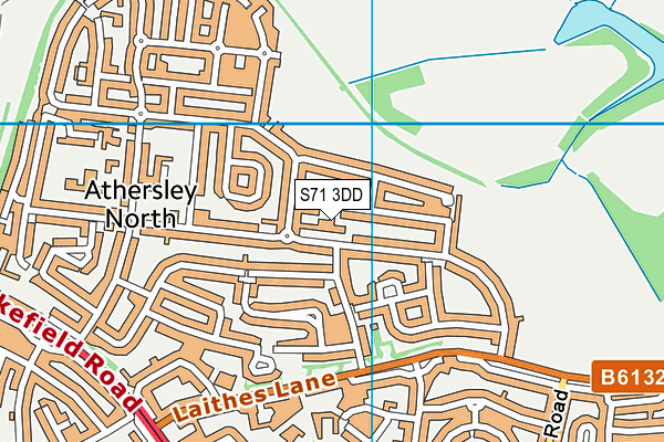 S71 3DD map - OS VectorMap District (Ordnance Survey)