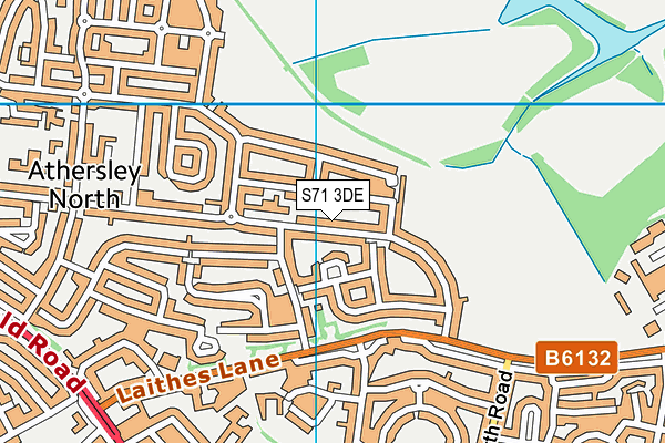 S71 3DE map - OS VectorMap District (Ordnance Survey)
