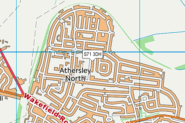S71 3DH map - OS VectorMap District (Ordnance Survey)