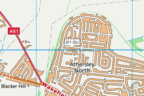 S71 3DJ map - OS VectorMap District (Ordnance Survey)