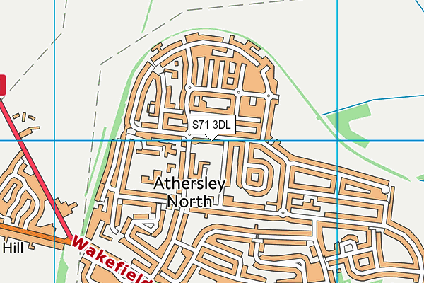 S71 3DL map - OS VectorMap District (Ordnance Survey)