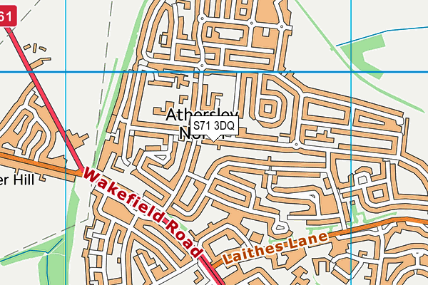 S71 3DQ map - OS VectorMap District (Ordnance Survey)