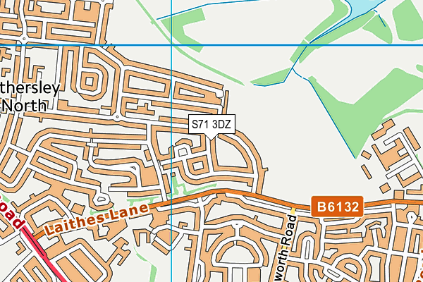 S71 3DZ map - OS VectorMap District (Ordnance Survey)