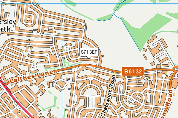 S71 3EF map - OS VectorMap District (Ordnance Survey)