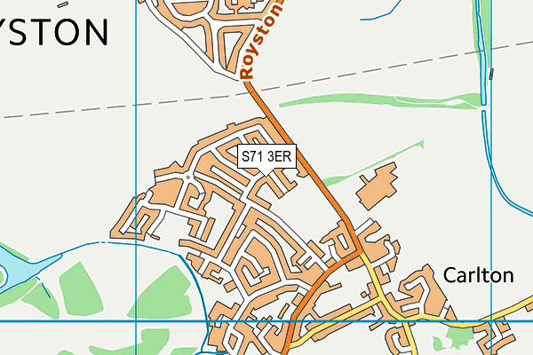 S71 3ER map - OS VectorMap District (Ordnance Survey)