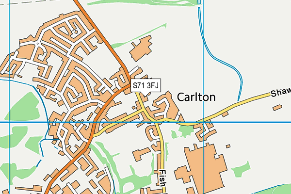 S71 3FJ map - OS VectorMap District (Ordnance Survey)