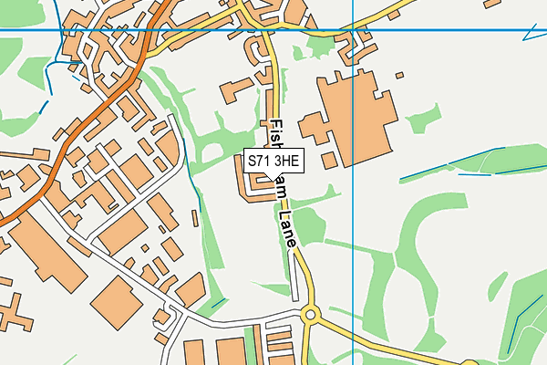 S71 3HE map - OS VectorMap District (Ordnance Survey)