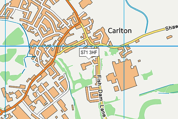 Carlton Primary Academy map (S71 3HF) - OS VectorMap District (Ordnance Survey)