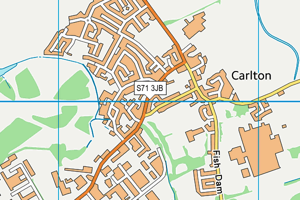 S71 3JB map - OS VectorMap District (Ordnance Survey)