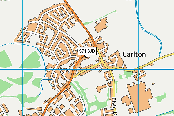 S71 3JD map - OS VectorMap District (Ordnance Survey)